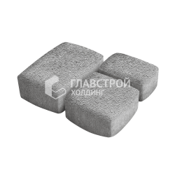 Тротуарная плитка «Классика 3 камня», серо-белая на камне, 6 см
