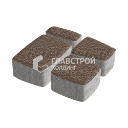 Тротуарная плитка Классика 4 камня, коричневая с гранитной крошкой, 6 см