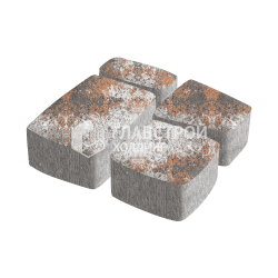 Тротуарная плитка Классика 4 камня, сомон, 6 см