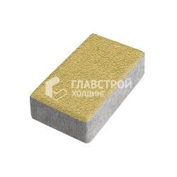 Тротуарная плитка «Брусчатка», желтая на камне, 10 см