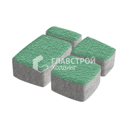 Тротуарная плитка «Классика 4 камня», зеленая с гранитной крошкой, 6 см