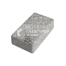 Тротуарная плитка Брусчатка, антрацит на камне, 10 см
