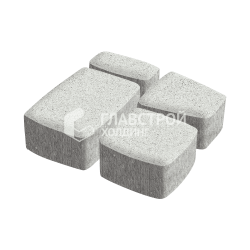 Тротуарная плитка Классика 4 камня, белая, 4 см