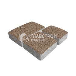 Тротуарная плитка «Брук», светло-коричневая на камне, 6 см