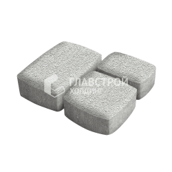 Тротуарная плитка «Классика 3 камня», белая на камне, 6 см