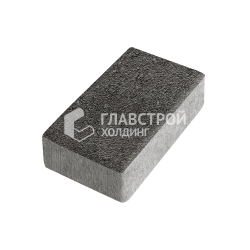 Тротуарная плитка Брусчатка, джафар-черная на камне, 10 см