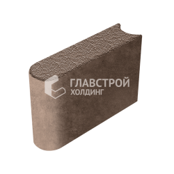 Камень бортовой БРШ 50.20.8, коричневый с мраморной крошкой, полный окрас
