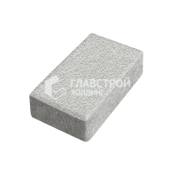 Тротуарная плитка Брусчатка, белая на камне, 6 см