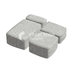 Тротуарная плитка «Квадро», белая на камне, 4 см