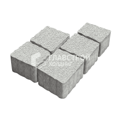 Тротуарная плитка Антик, белая на камне, 4 см