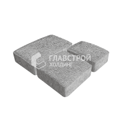 Тротуарная плитка Брук, серо-белая на камне, 6 см