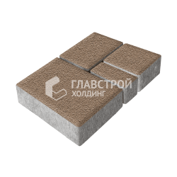 Тротуарная плитка «Эпика», светло-коричневая на камне, 6 см