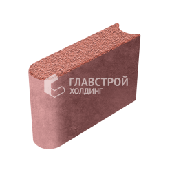 Камень бортовой БРШ 50.20.8, красный с гранитной крошкой, полный окрас