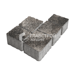 Тротуарная плитка «Антик», агат-коричневый на камне, 4 см