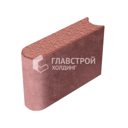 Камень бортовой БРШ 50.20.8, красный с мраморной крошкой, полный окрас