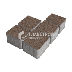 Тротуарная плитка «Антик», коричневая на камне, 4 см