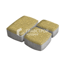 Тротуарная плитка «Классика 3 камня», желтая с мраморной крошкой, 6 см