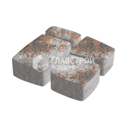 Тротуарная плитка Классика 4 камня, сомон на камне, 4 см
