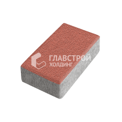 Тротуарная плитка Брусчатка, красная на камне, 6 см