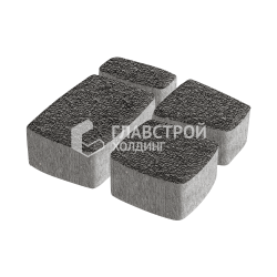 Тротуарная плитка «Классика 4 камня», джафар-черная с мраморной крошкой, 4 см