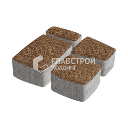 Тротуарная плитка Классика 4 камня, листопад с мраморной крошкой, 6 см