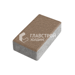 Тротуарная плитка «Брусчатка», светло-коричневая на камне, 6 см