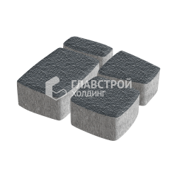 Тротуарная плитка «Классика 4 камня», черная с гранитной крошкой, 4 см