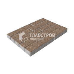 Тротуарная плитка Лукано, светло-коричневая на камне, 6 см