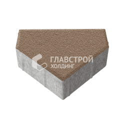 Тротуарная плитка «Тиара», светло-коричневая на камне, 6 см