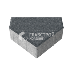 Тротуарная плитка Тиара, черная на камне, 6 см