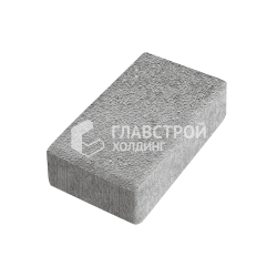 Тротуарная плитка Брусчатка, серо-белая на камне, 6 см