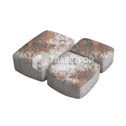 Тротуарная плитка «Классика 3 камня», сомон, 6 см