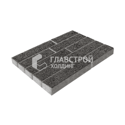 Тротуарная плитка Лукано, джафар-черная на камне, 6 см
