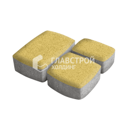 Тротуарная плитка «Классика 3 камня», желтая, 4 см