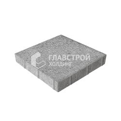 Тротуарная плитка Квадрат 400х400х60, серо-белая на камне