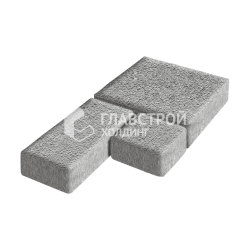 Тротуарная плитка «Рубико», серо-белая на камне, 6 см