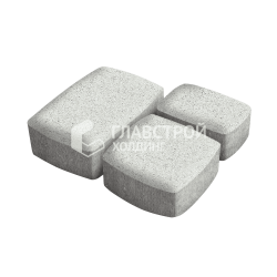 Тротуарная плитка «Классика 3 камня», белая, 4 см