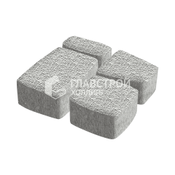 Тротуарная плитка Классика 4 камня, белая с мраморной крошкой, 6 см
