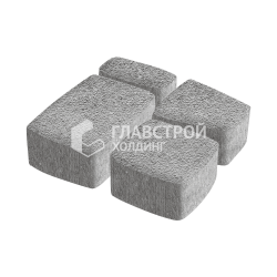 Тротуарная плитка Классика 4 камня, серо-белая на камне, 6 см