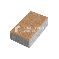 Тротуарная плитка Брусчатка, терракотовая на камне, 4 см