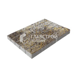 Тротуарная плитка «Лукано», агат-желтый на камне, 6 см