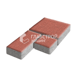 Тротуарная плитка «Рубико», красная на камне, 6 см