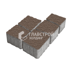 Тротуарная плитка Антик, коричневая с гранитной крошкой, 4 см