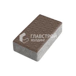Тротуарная плитка Брусчатка, коричневая с мраморной крошкой, 4 см
