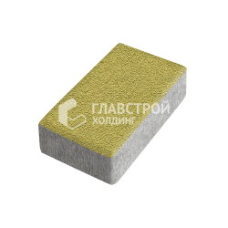 Тротуарная плитка «Брусчатка», горчичная на камне, 8 см