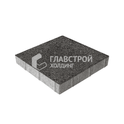 Тротуарная плитка Квадрат 400х400х60, джафар-черная на камне