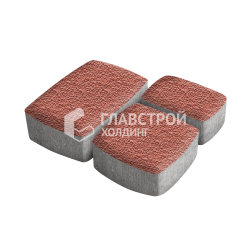Тротуарная плитка «Классика 3 камня», красная с мраморной крошкой, 4 см