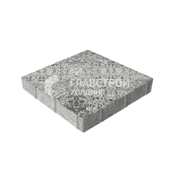 Тротуарная плитка Квадрат 400х400х60, антрацит на камне