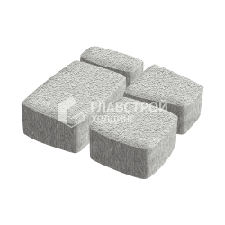 Тротуарная плитка Классика 4 камня, белая на камне, 6 см