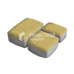 Тротуарная плитка «Классика 3 камня», желтая на камне, 4 см